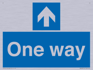 One way with up directional arrow
